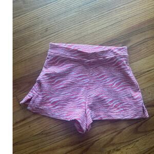 Zara Pink & White Zebra Print High-Rise Shorts – Size XS